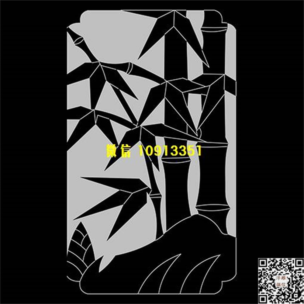 精雕图180竹子墓碑板精雕图线雕图线条图单线铣底图_电脑雕刻plt文泰矢量图精雕图浮雕图